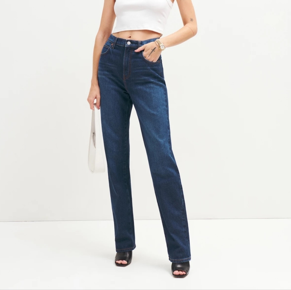Reformation / Elan Ultra High Rise Straight Leg Jeans / Baltic / size 28